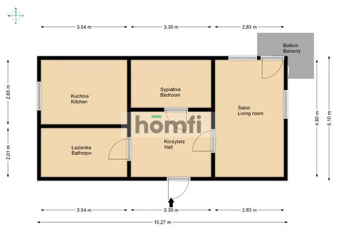 2 pokoje, mieszkanie 54,00 m², piętro 1, oferta nr , 52321/2089/OMW, Radom, Grodzka