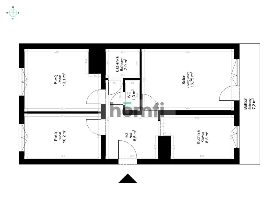 3 pokoje, mieszkanie 61,73 m², piętro 4, oferta nr , 25075/2089/OMS, Chełm, Henryka Wiercieńskiego