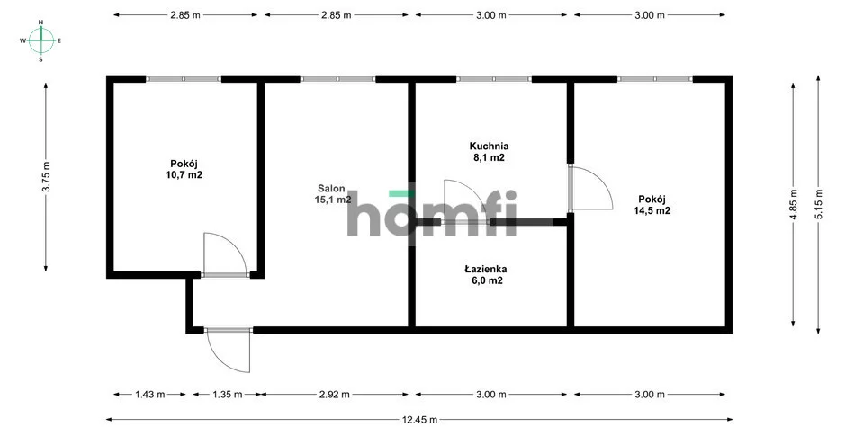 3 pokoje, mieszkanie 55,00 m², piętro 2, oferta nr , 25357/2089/OMS, Poznań, Św. Łazarz, Łazarz, Kolejowa