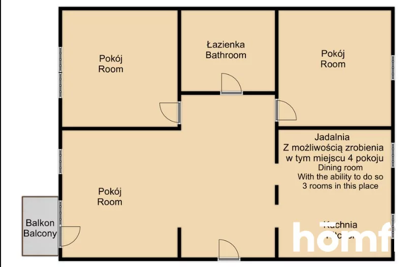 3 pokoje, mieszkanie 82,80 m², piętro 3, oferta nr , 22756/2089/OMS, Radom, Śródmieście, Krakowska