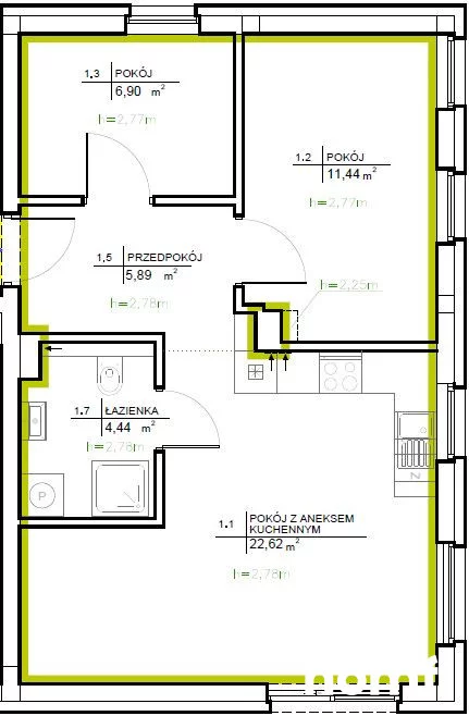 Mieszkanie na sprzedaż, 51,29 m², 3 pokoje, parter, oferta nr 23930/2089/OMS