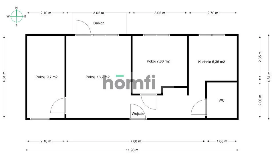 3 pokoje, mieszkanie 54,86 m², piętro 5, oferta nr , 24598/2089/OMS, Katowice, Giszowiec, Giszowiec, Mysłowicka