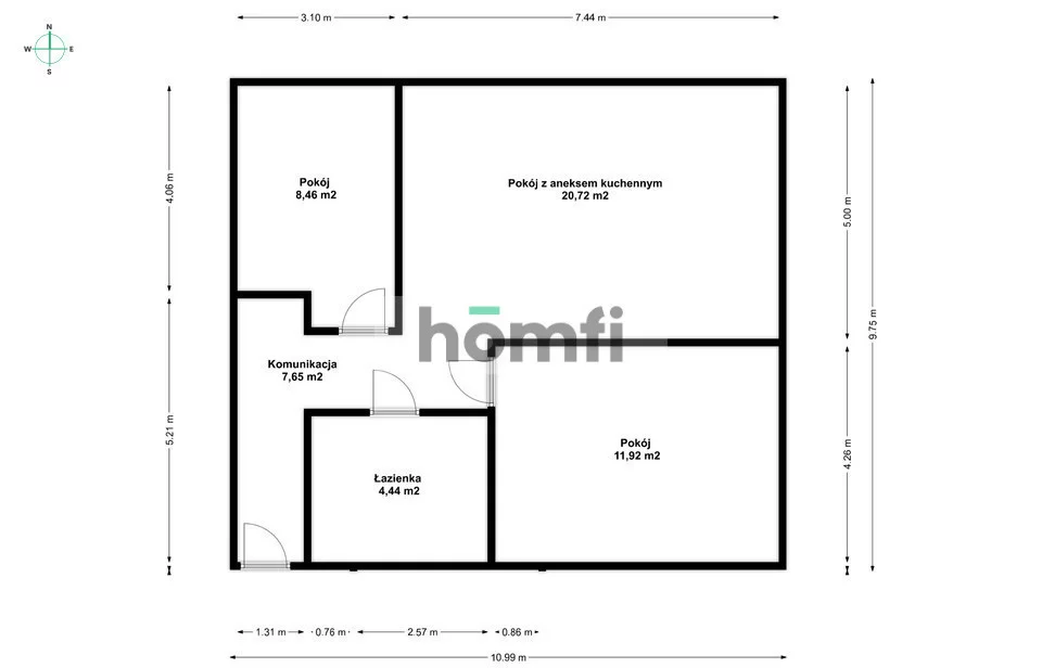3 pokoje, mieszkanie 53,19 m², piętro 1, oferta nr , 25451/2089/OMS, Poznań, Górczyn, Górczyn, Romana Dmowskiego