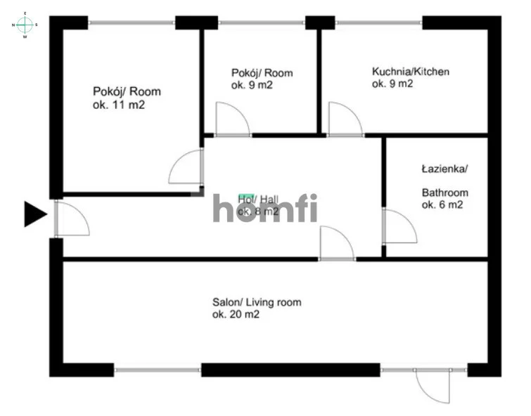 3 pokoje, mieszkanie 64,40 m², piętro 2, oferta nr , 24279/2089/OMS, Grodzisk Mazowiecki, T. Bairda