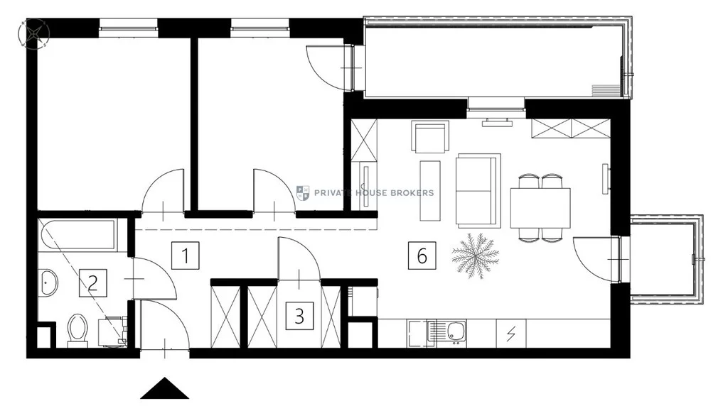 3 pokoje, mieszkanie 59,77 m², piętro 5, oferta nr , 25144/2089/OMS, Kraków, Podgórze, Wielicka