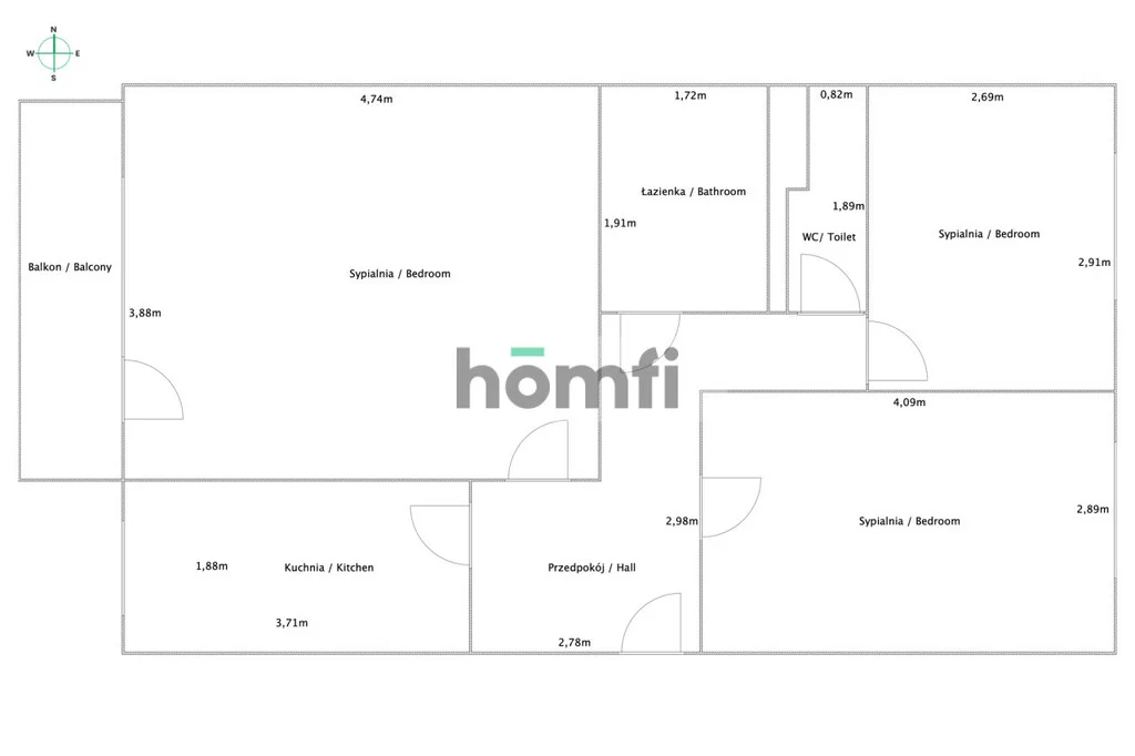 3 pokoje, mieszkanie 59,90 m², piętro 4, oferta nr , 25440/2089/OMS, Łęczna, Wiklinowa