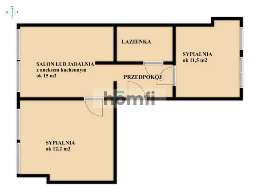 3 pokoje, mieszkanie 50,31 m², parter, oferta nr , 24220/2089/OMS, Rzeszów, Zygmuntowska