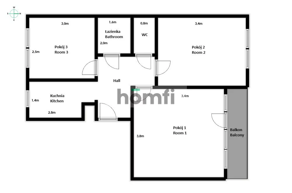 3 pokoje, mieszkanie 61,00 m², piętro 1, oferta nr , 52556/2089/OMW, Kraków, Podgórze Duchackie, Kurdwanów, Jakuba Bojki