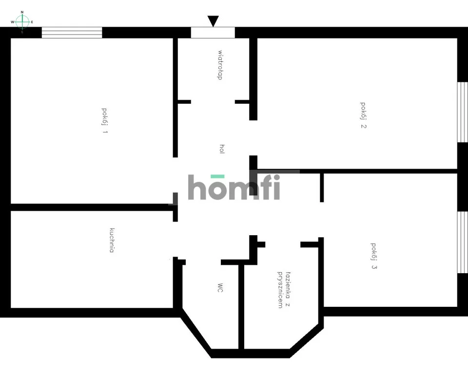3 pokoje, mieszkanie 61,83 m², piętro 1, oferta nr , 52729/2089/OMW, Gdańsk, Wrzeszcz, Wrzeszcz Górny, Kręta