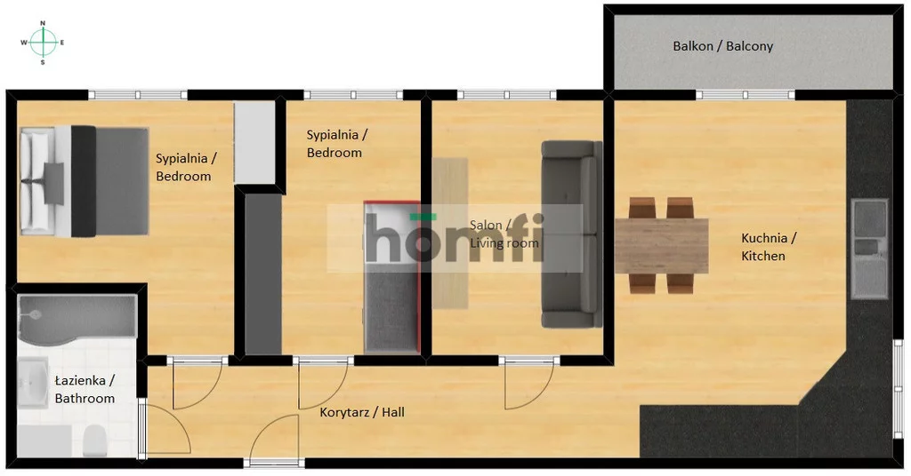3 pokoje, mieszkanie 75,64 m², piętro 1, oferta nr , 52851/2089/OMW, Chorzów, Chorzów II, Chorzów II, Łagiewnicka