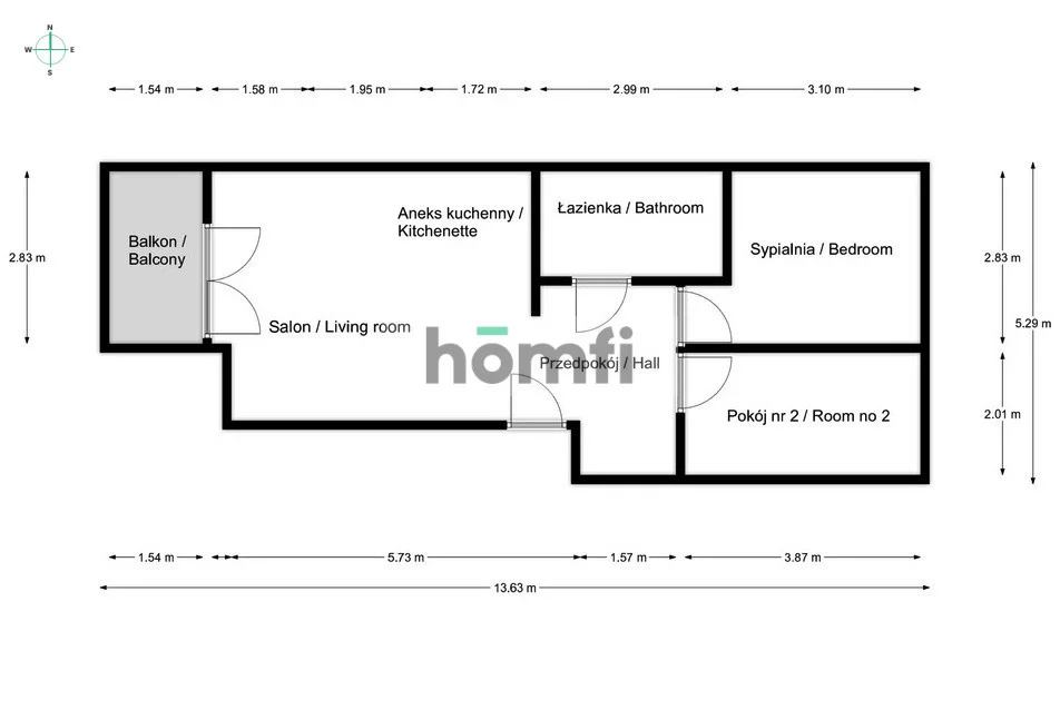 3 pokoje, mieszkanie 50,46 m², piętro 2, oferta nr , 53081/2089/OMW, Kraków, Grzegórzki, Mogilska