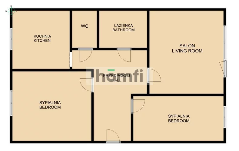 3 pokoje, mieszkanie 59,00 m², piętro 1, oferta nr , 51835/2089/OMW, Radom, Prędocinek
