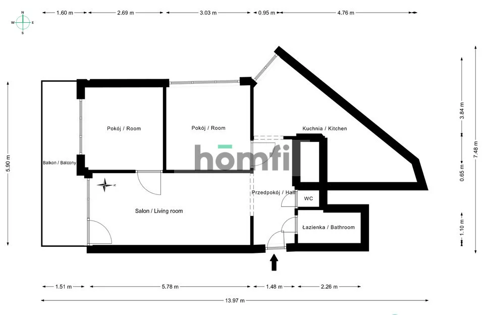 3 pokoje, mieszkanie 59,99 m², piętro 7, oferta nr , 52662/2089/OMW, Katowice, Dąbrówka Mała, Dąbrówka Mała, al. Walentego Roździeńskiego