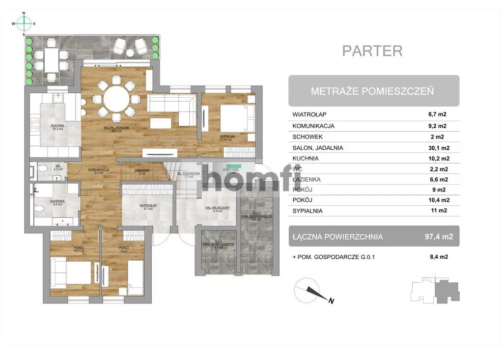 4 pokoje, mieszkanie 97,40 m², parter, oferta nr , 24387/2089/OMS, Ustka, Kolorowa