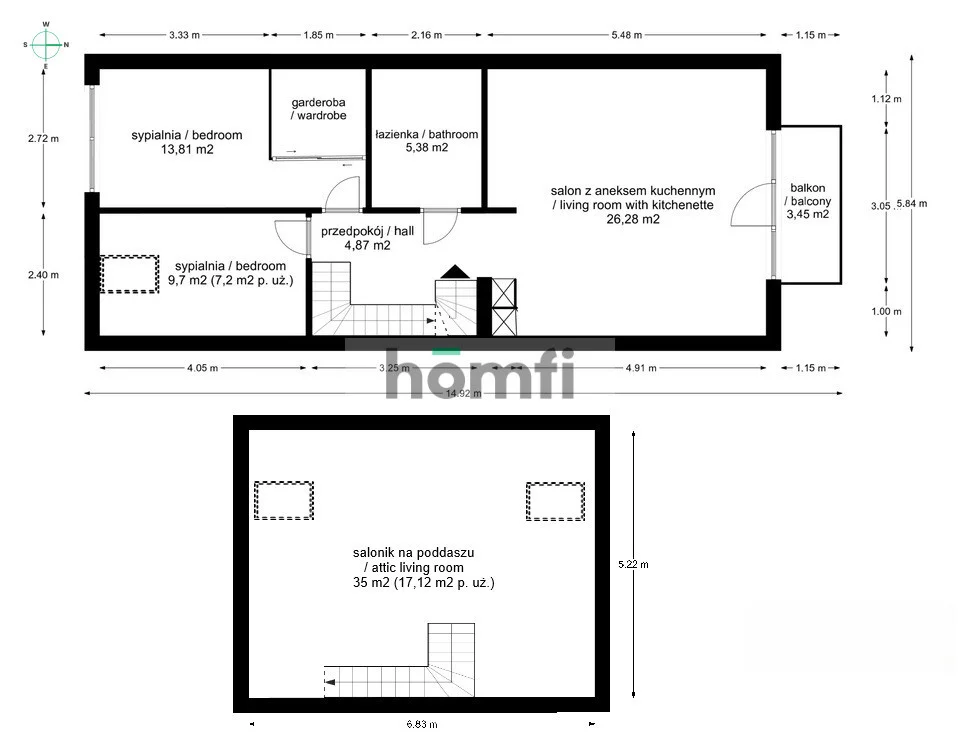 4 pokoje, mieszkanie 83,60 m², piętro 1, oferta nr , 25401/2089/OMS, Śledziejowice