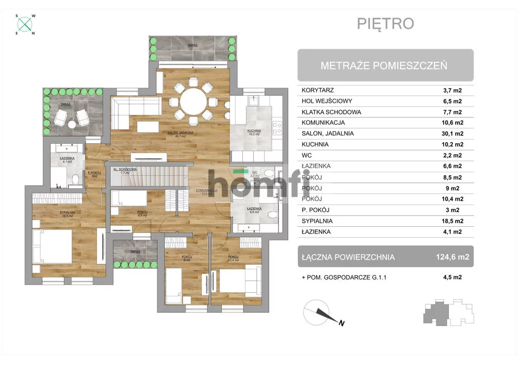 5 pokoi, mieszkanie 131,10 m², piętro 1, oferta nr , 24412/2089/OMS, Ustka, Kolorowa
