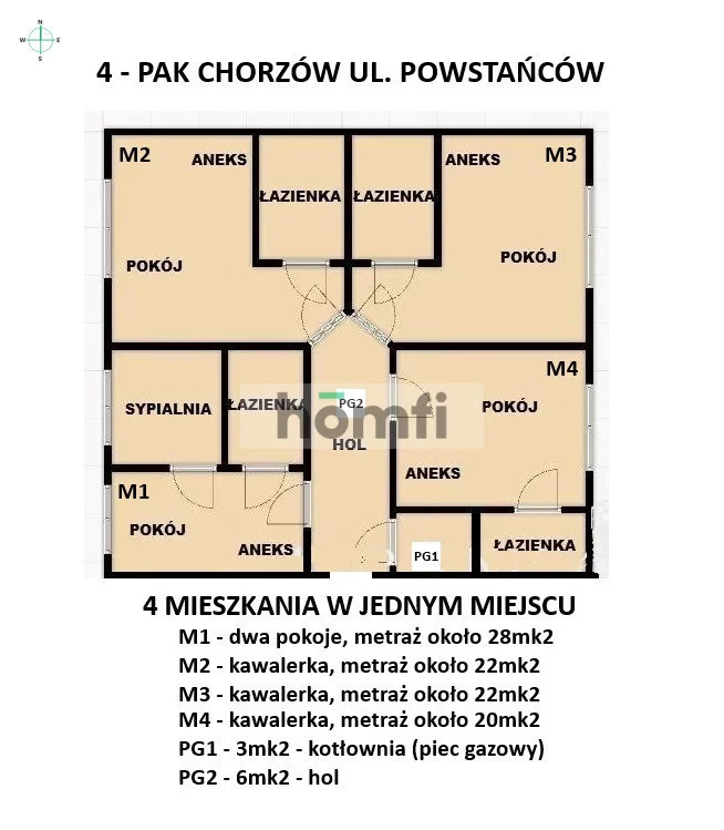 5 pokoi, mieszkanie 100,00 m², piętro 1, oferta nr , 25230/2089/OMS, Chorzów, Centrum, Centrum, Powstańców