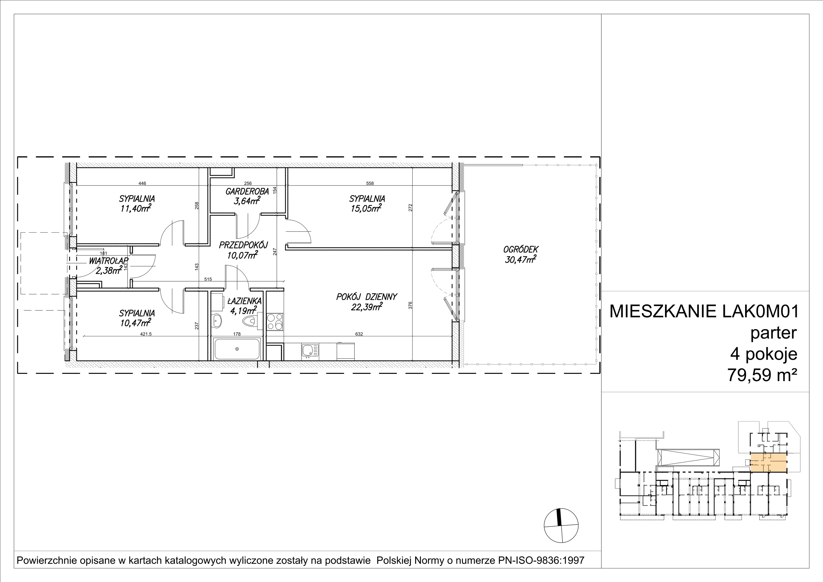 4 pokoje, mieszkanie 79,62 m², parter, oferta nr LAK0M01, Lipa Piotrkowska, Wrocław, Lipa Piotrowska, Psie Pole, ul Szałwiowa 6