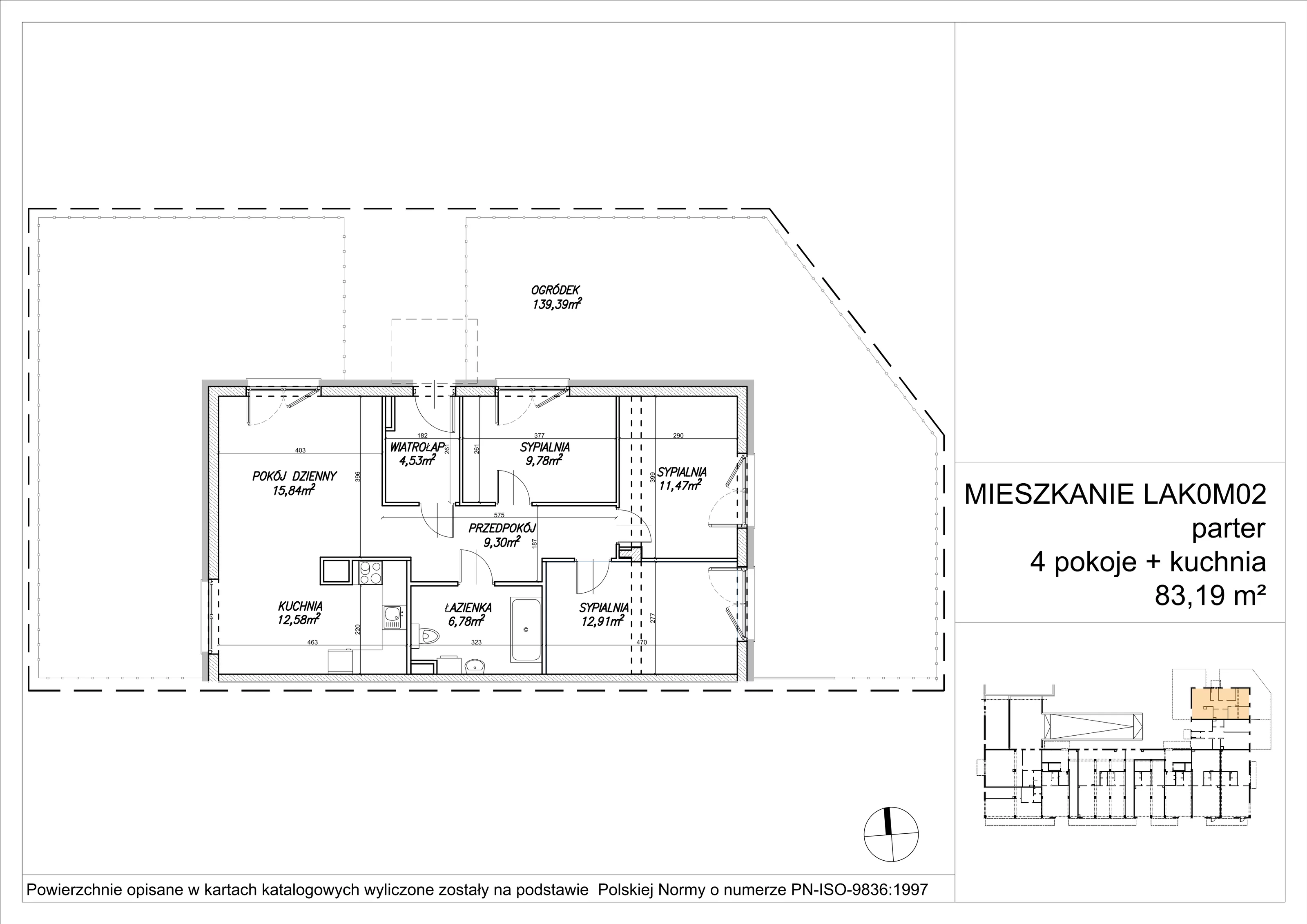 4 pokoje, mieszkanie 83,13 m², parter, oferta nr LAK0M02, Lipa Piotrkowska, Wrocław, Lipa Piotrowska, Psie Pole, ul Szałwiowa 6