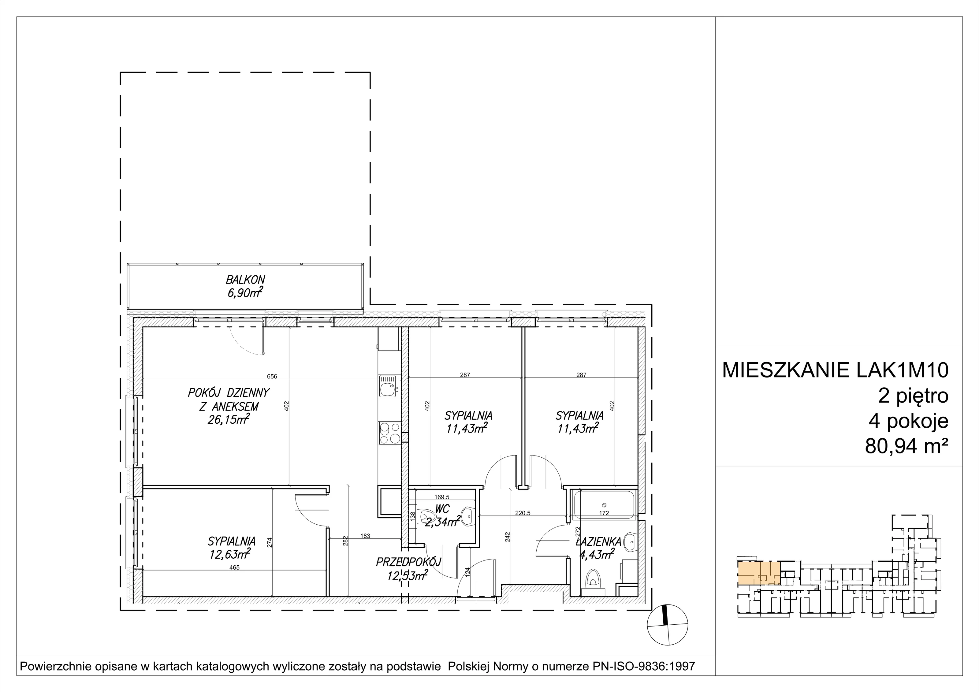 4 pokoje, mieszkanie 80,99 m², piętro 2, oferta nr LAK1M10, Lipa Piotrkowska, Wrocław, Lipa Piotrowska, Psie Pole, ul Szałwiowa 6