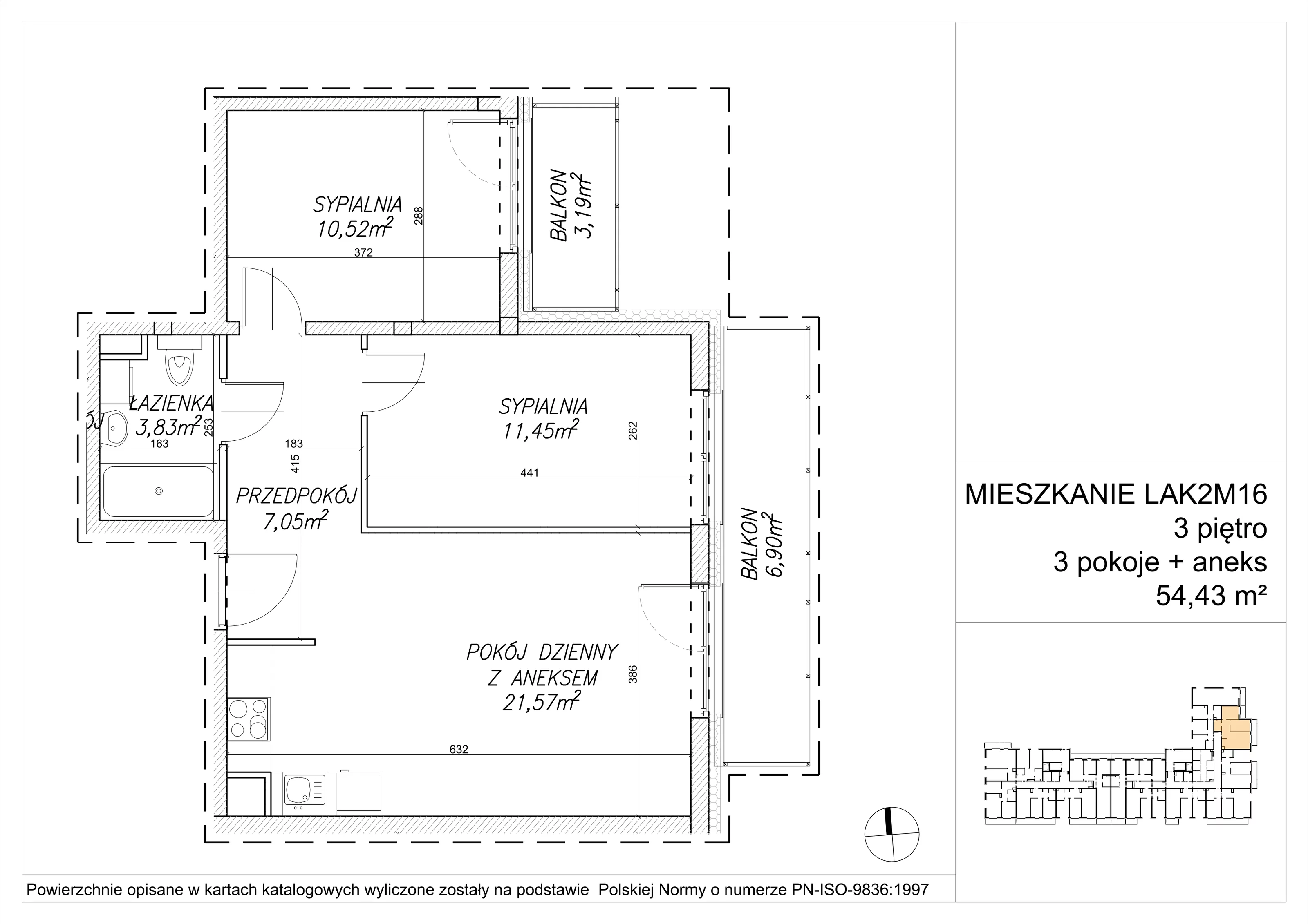 3 pokoje, mieszkanie 54,49 m², piętro 3, oferta nr LAK2M16, Lipa Piotrkowska, Wrocław, Lipa Piotrowska, Psie Pole, ul Szałwiowa 6