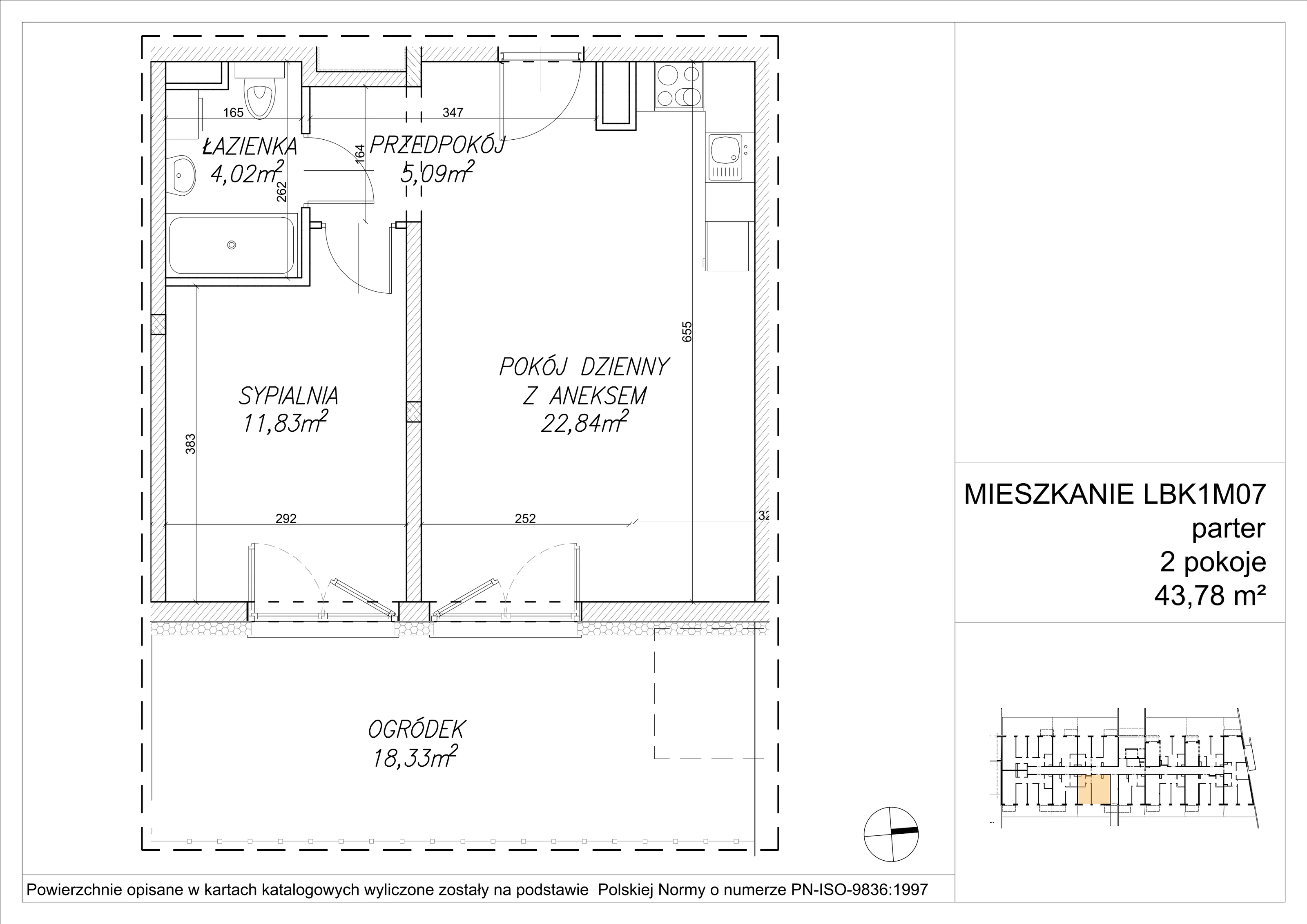 2 pokoje, mieszkanie 43,90 m², parter, oferta nr LBK1M07, Lipa Piotrkowska, Wrocław, Lipa Piotrowska, Psie Pole, ul Szałwiowa 6