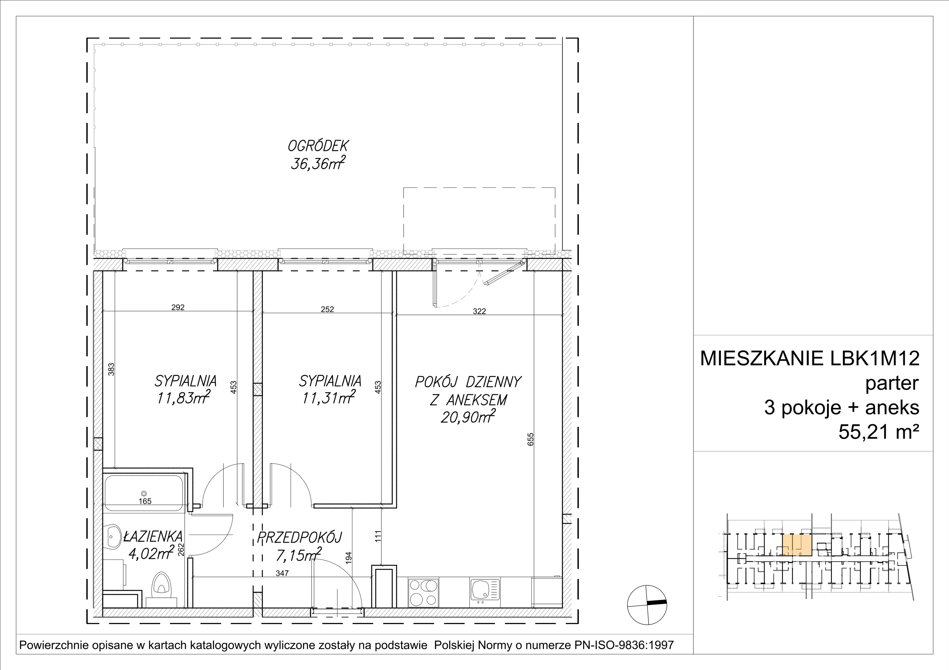 3 pokoje, mieszkanie 55,29 m², parter, oferta nr LBK1M12, Lipa Piotrkowska, Wrocław, Lipa Piotrowska, Psie Pole, ul Szałwiowa 6