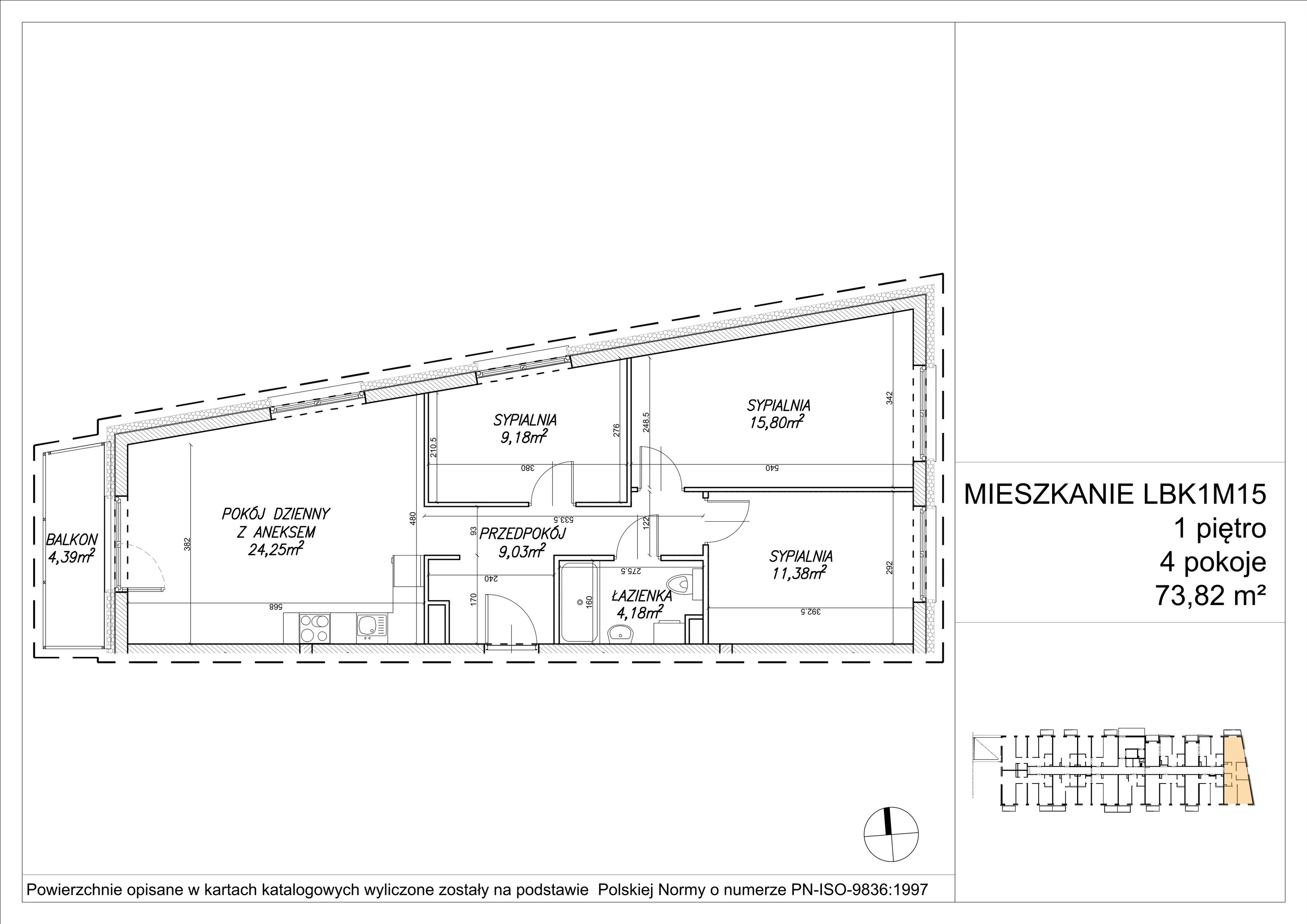 4 pokoje, mieszkanie 73,86 m², piętro 1, oferta nr LBK1M15, Lipa Piotrkowska, Wrocław, Lipa Piotrowska, Psie Pole, ul Szałwiowa 6