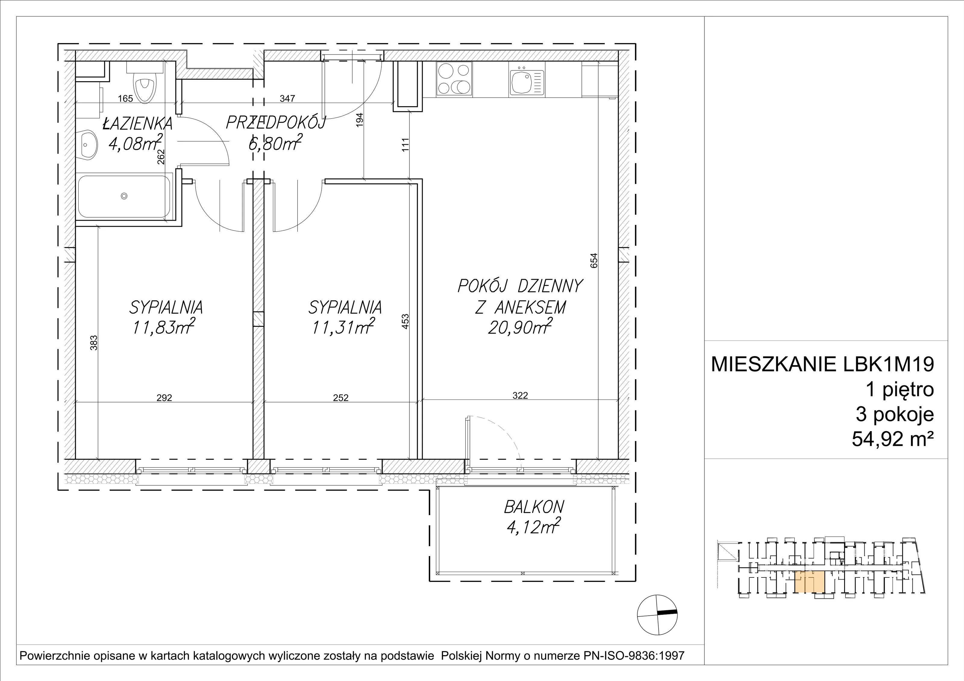 3 pokoje, mieszkanie 55,01 m², piętro 1, oferta nr LBK1M19, Lipa Piotrkowska, Wrocław, Lipa Piotrowska, Psie Pole, ul Szałwiowa 6