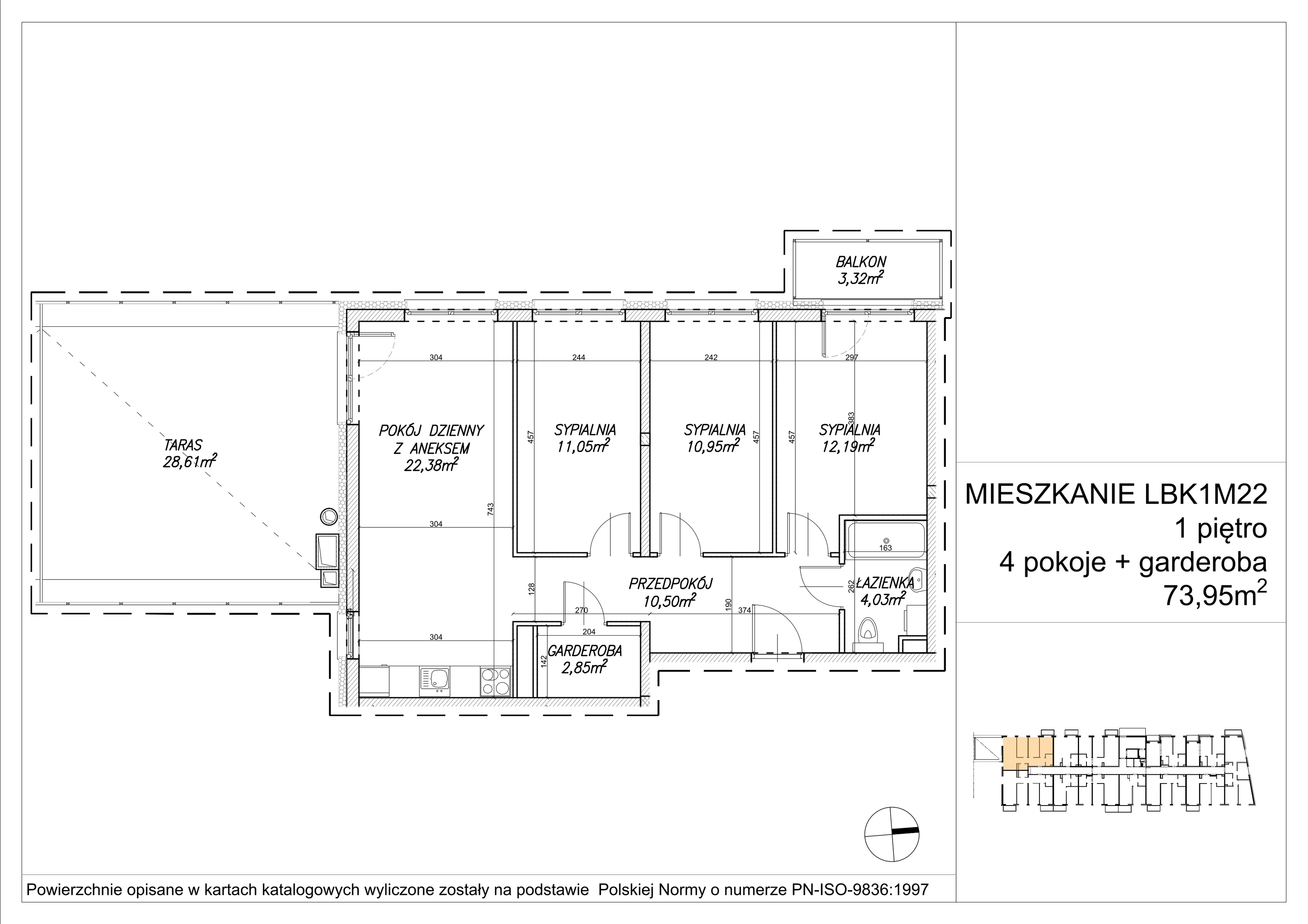 4 pokoje, mieszkanie 74,04 m², piętro 1, oferta nr LBK1M22, Lipa Piotrkowska, Wrocław, Lipa Piotrowska, Psie Pole, ul Szałwiowa 6