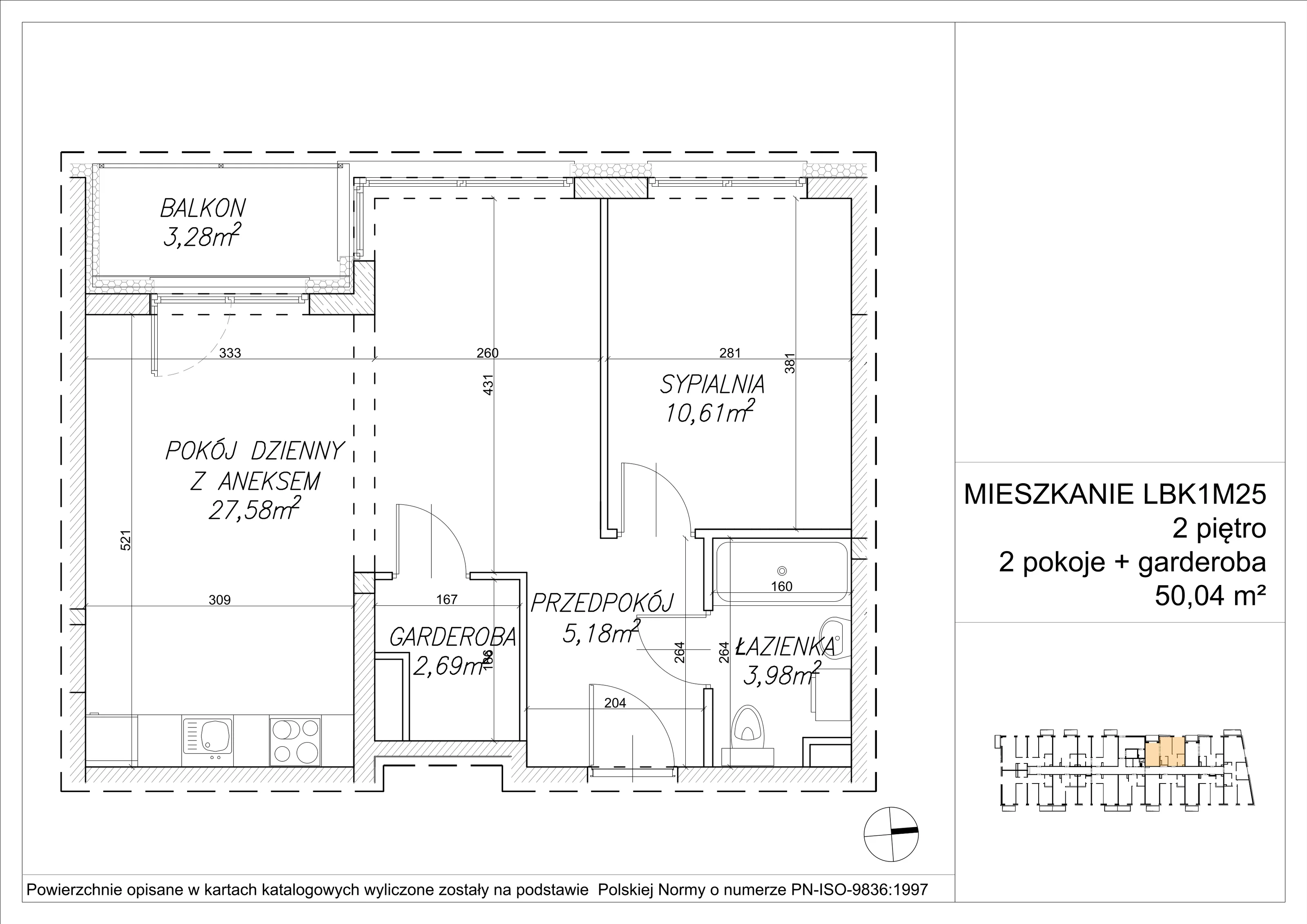 2 pokoje, mieszkanie 50,05 m², piętro 2, oferta nr LBK1M25, Lipa Piotrkowska, Wrocław, Lipa Piotrowska, Psie Pole, ul Szałwiowa 6