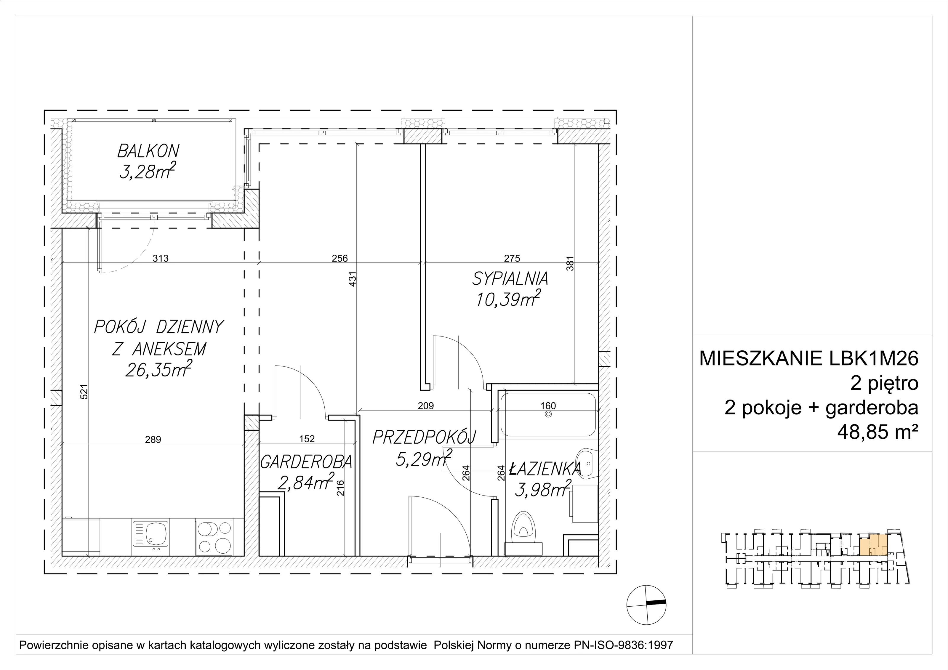 2 pokoje, mieszkanie 48,94 m², piętro 2, oferta nr LBK1M26, Lipa Piotrkowska, Wrocław, Lipa Piotrowska, Psie Pole, ul Szałwiowa 6