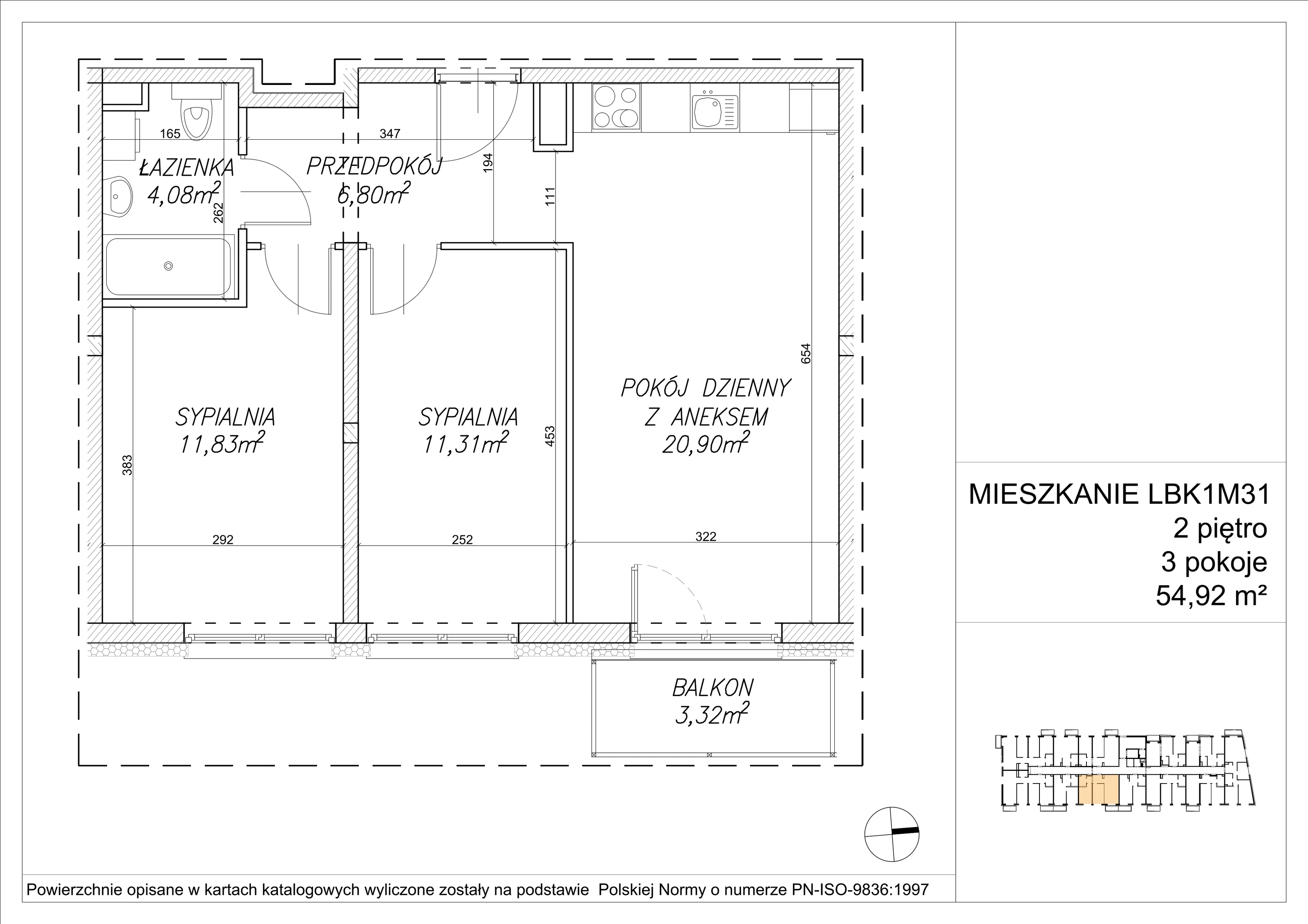 3 pokoje, mieszkanie 54,97 m², piętro 2, oferta nr LBK1M31, Lipa Piotrkowska, Wrocław, Lipa Piotrowska, Psie Pole, ul Szałwiowa 6