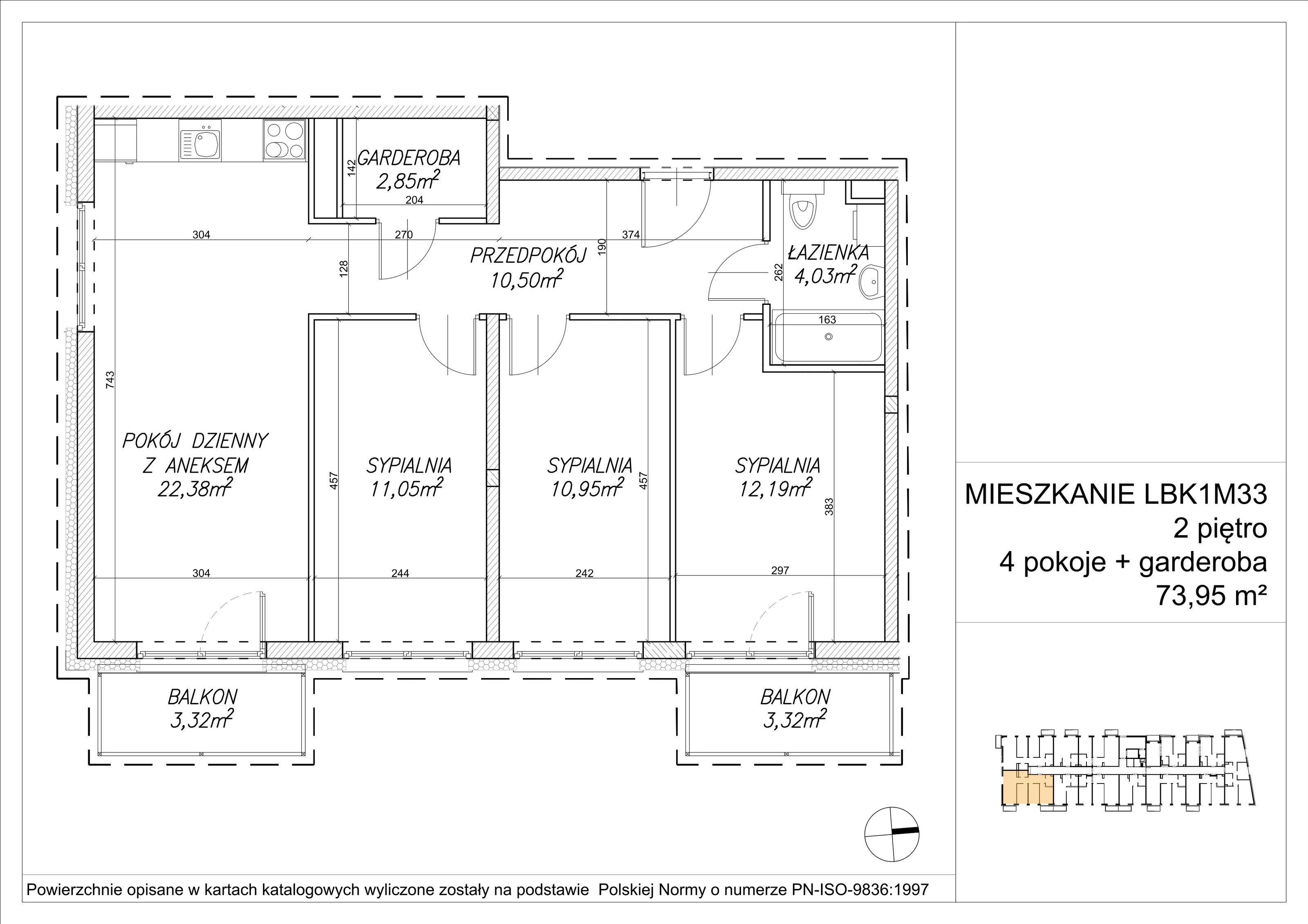 4 pokoje, mieszkanie 74,02 m², piętro 2, oferta nr LBK1M33, Lipa Piotrkowska, Wrocław, Lipa Piotrowska, Psie Pole, ul Szałwiowa 6