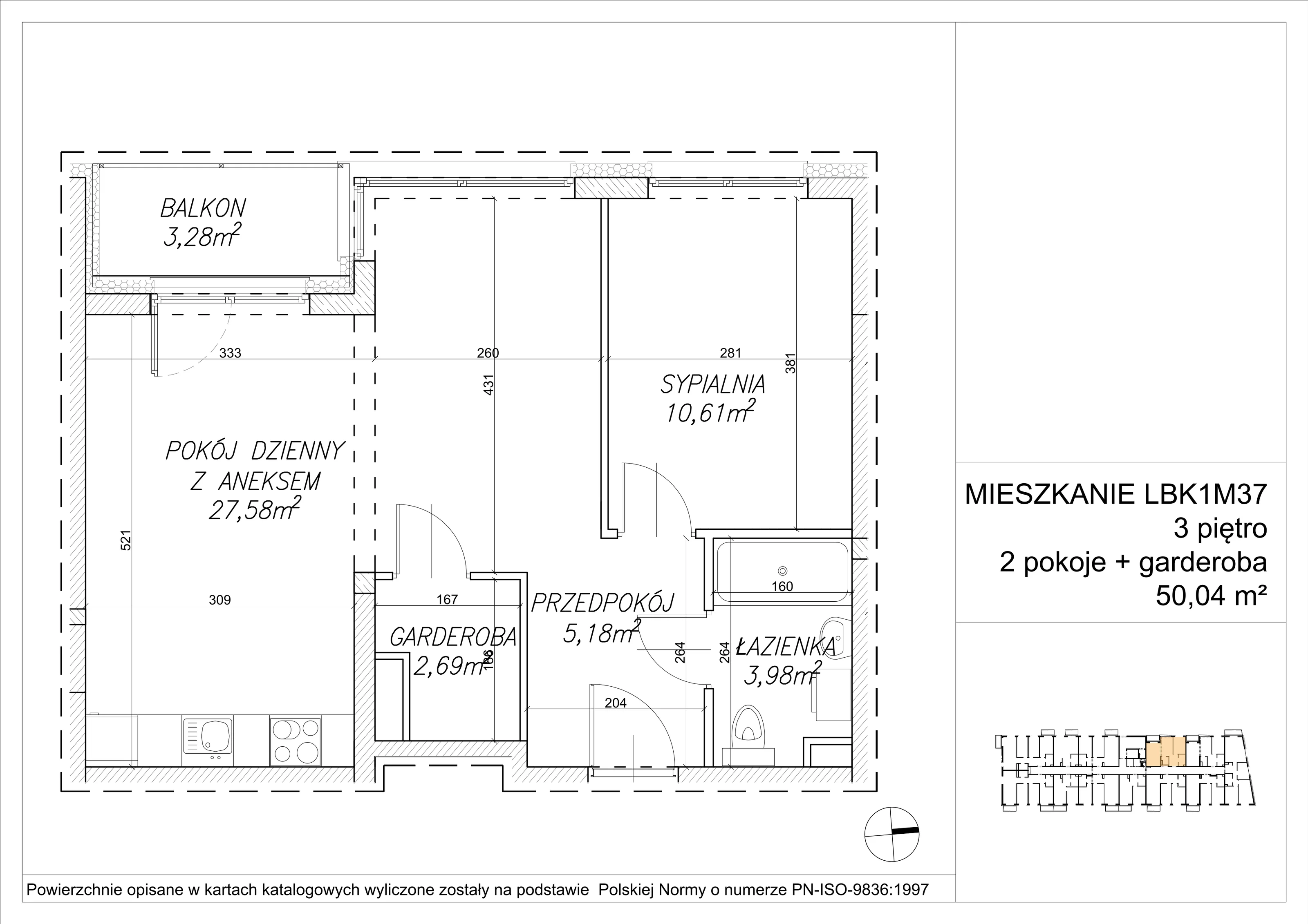 2 pokoje, mieszkanie 50,09 m², piętro 3, oferta nr LBK1M37, Lipa Piotrkowska, Wrocław, Lipa Piotrowska, Psie Pole, ul Szałwiowa 6