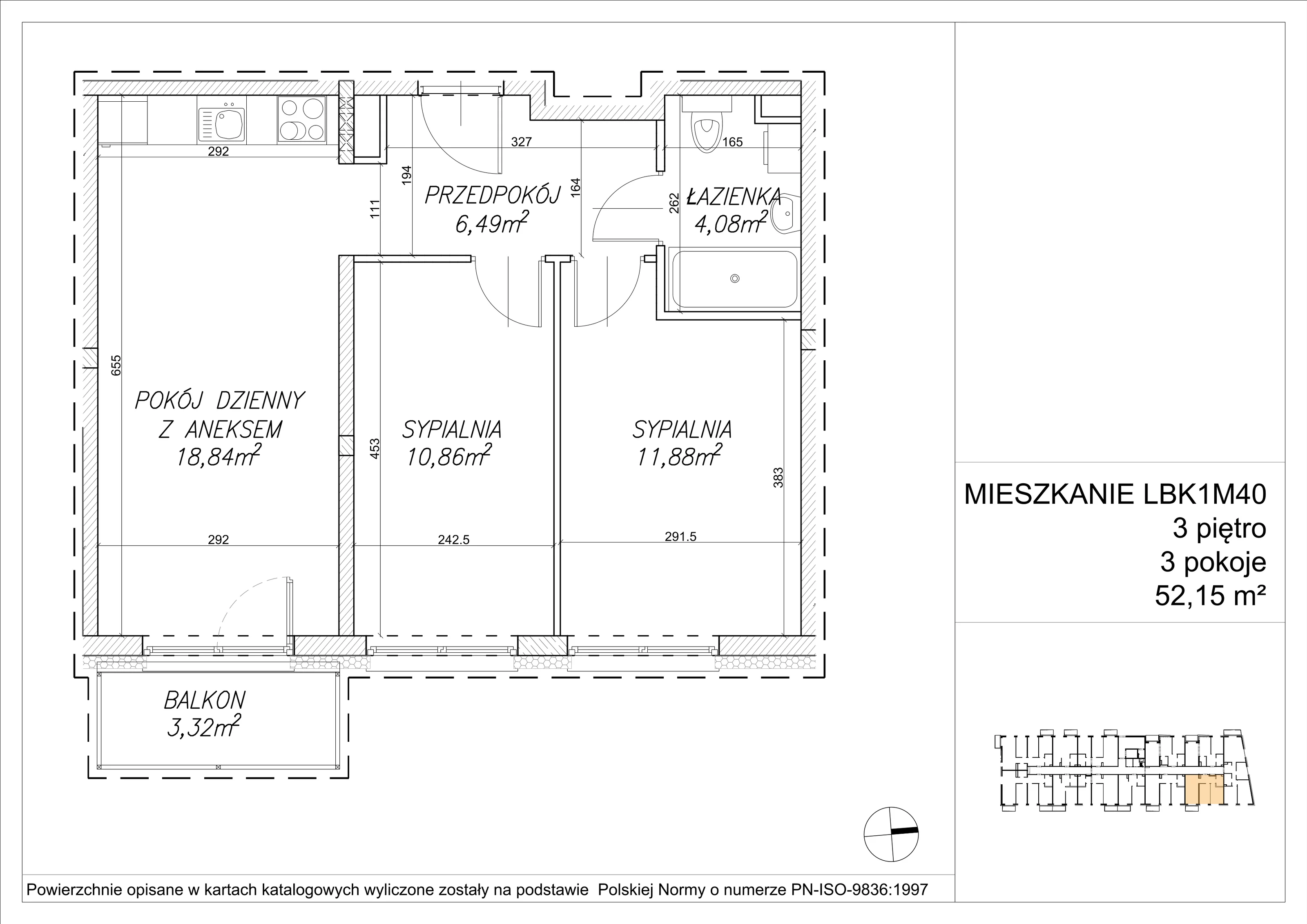 3 pokoje, mieszkanie 52,21 m², piętro 3, oferta nr LBK1M40, Lipa Piotrkowska, Wrocław, Lipa Piotrowska, Psie Pole, ul Szałwiowa 6
