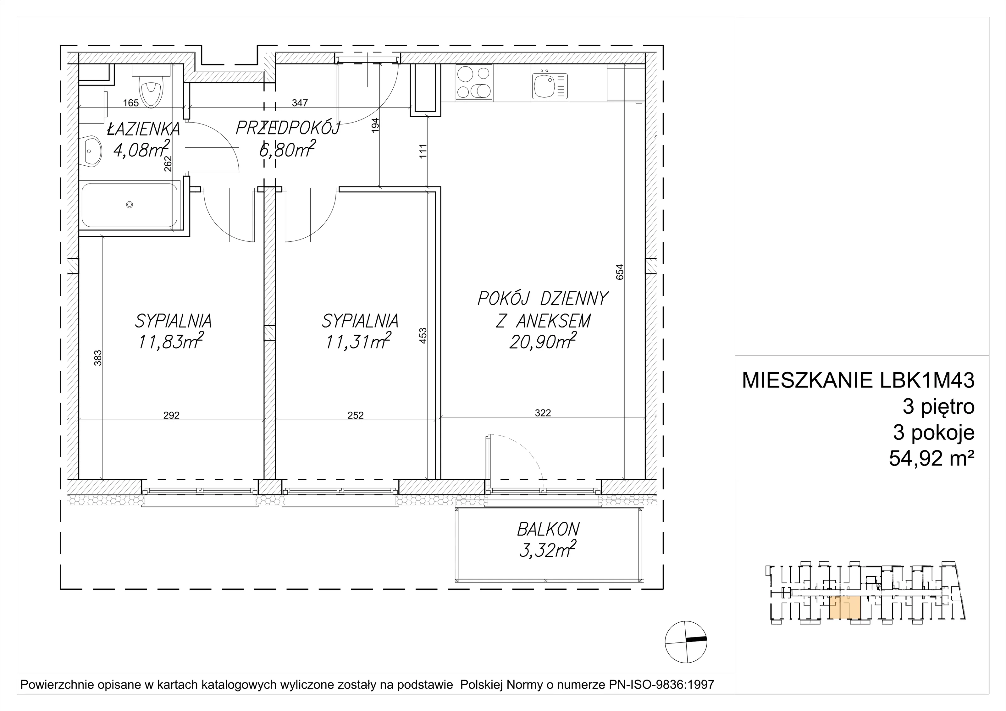 3 pokoje, mieszkanie 55,10 m², piętro 3, oferta nr LBK1M43, Lipa Piotrkowska, Wrocław, Lipa Piotrowska, Psie Pole, ul Szałwiowa 6