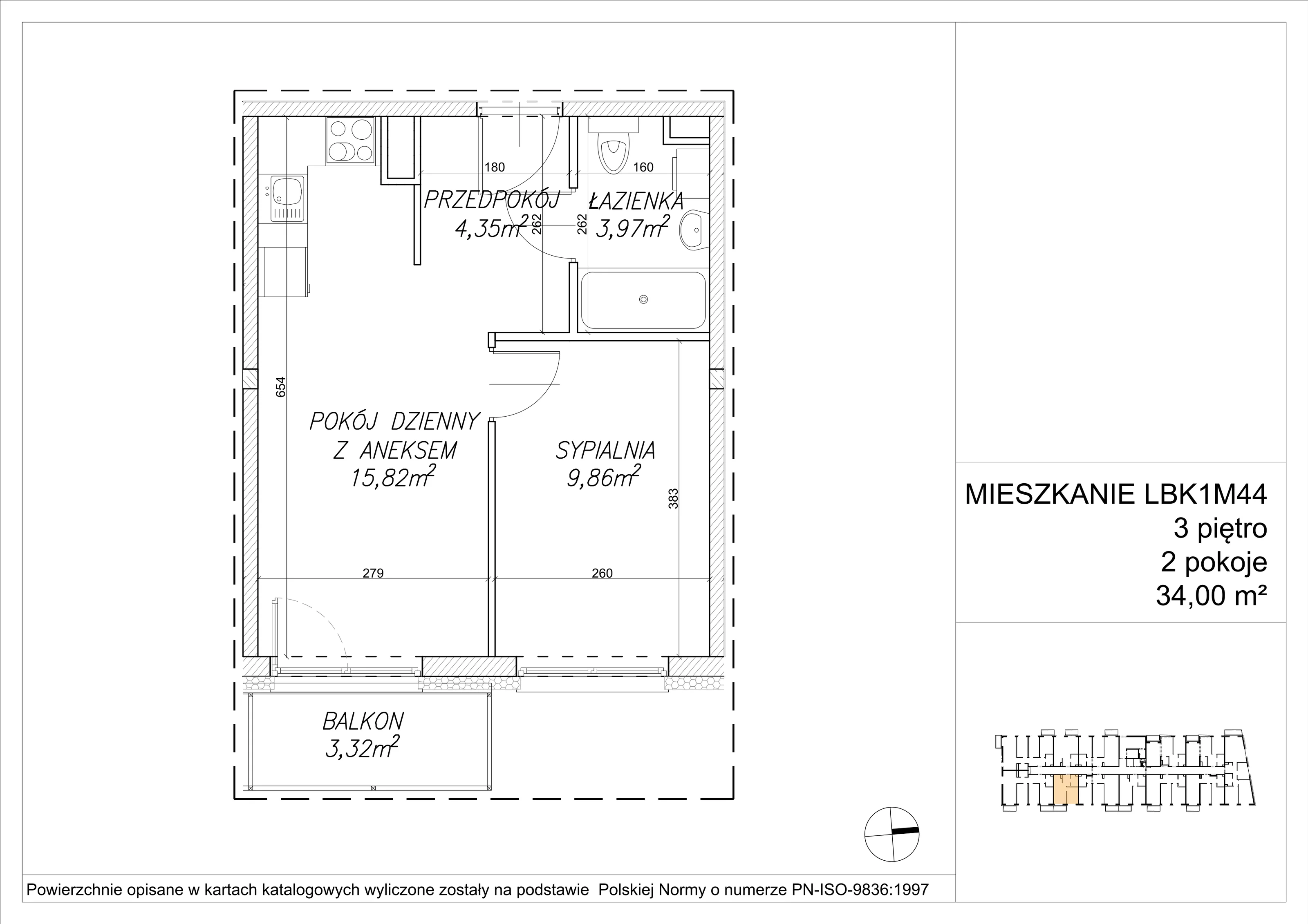 2 pokoje, mieszkanie 34,08 m², piętro 3, oferta nr LBK1M44, Lipa Piotrkowska, Wrocław, Lipa Piotrowska, Psie Pole, ul Szałwiowa 6