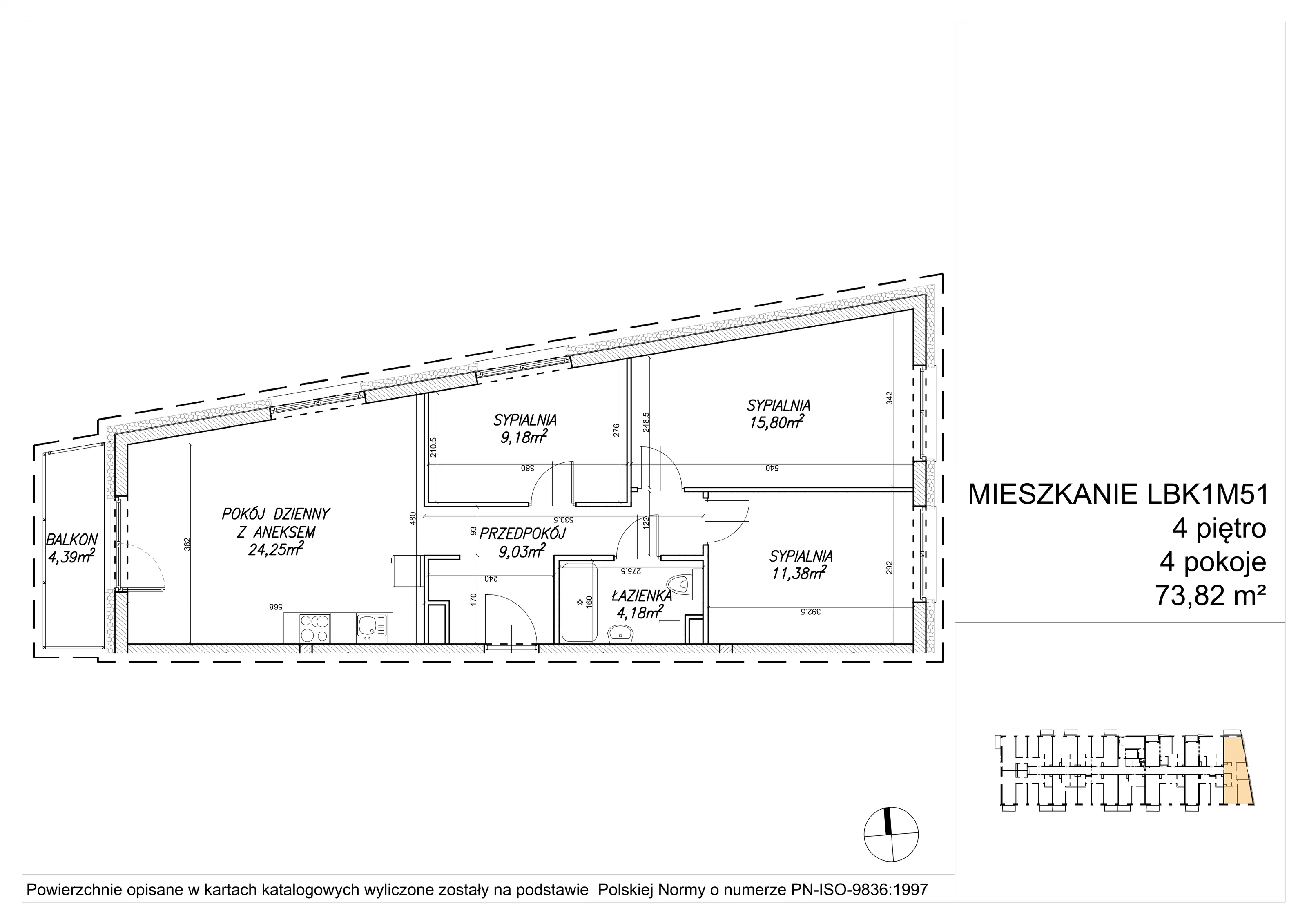 4 pokoje, mieszkanie 73,82 m², piętro 4, oferta nr LBK1M51, Lipa Piotrkowska, Wrocław, Lipa Piotrowska, Psie Pole, ul Szałwiowa 6