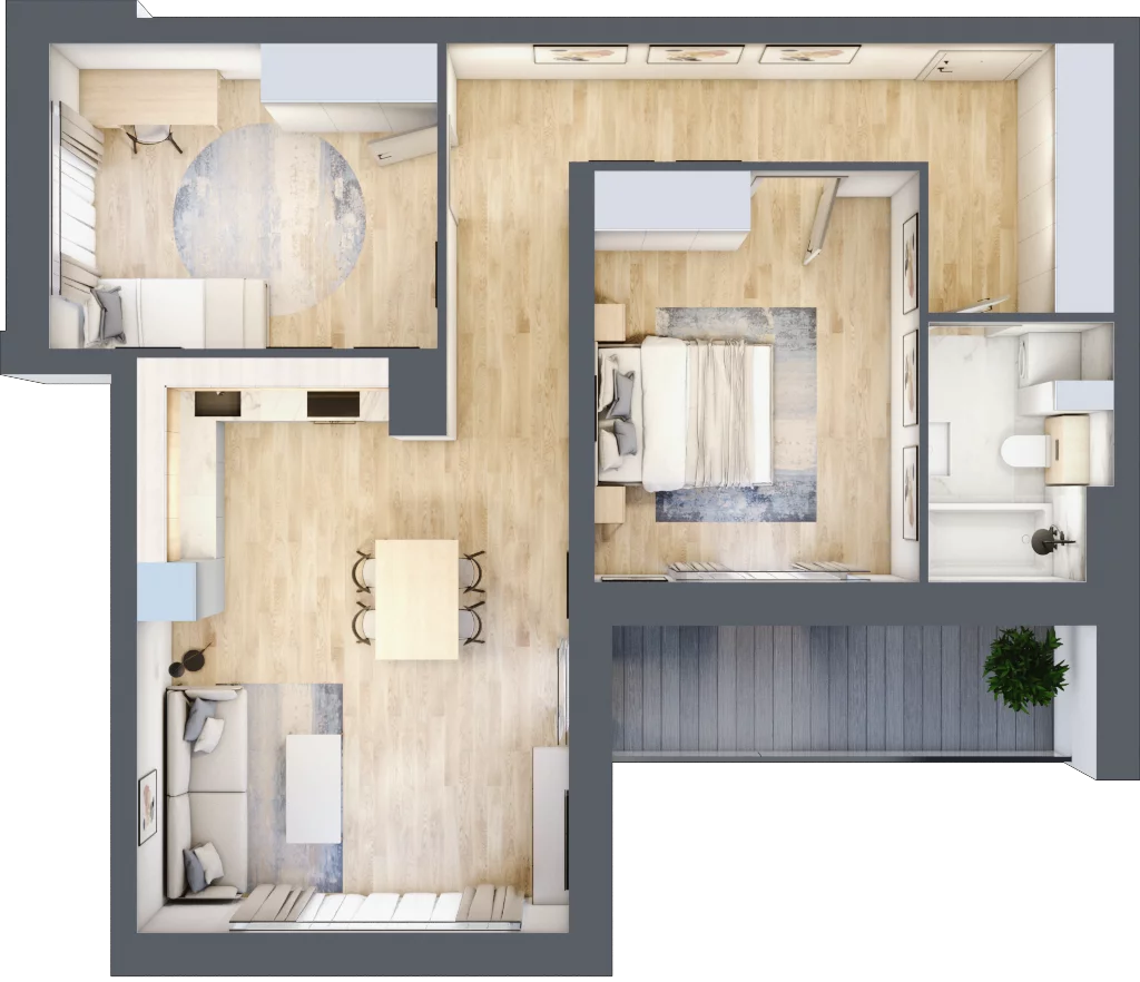 Apartament 72,69 m², piętro 1, oferta nr K2.1.M35, Miasto Ogród Karłowice, Wrocław, Karłowice-Różanka, Psie Pole, ul. ks. Norberta Bończyka 40