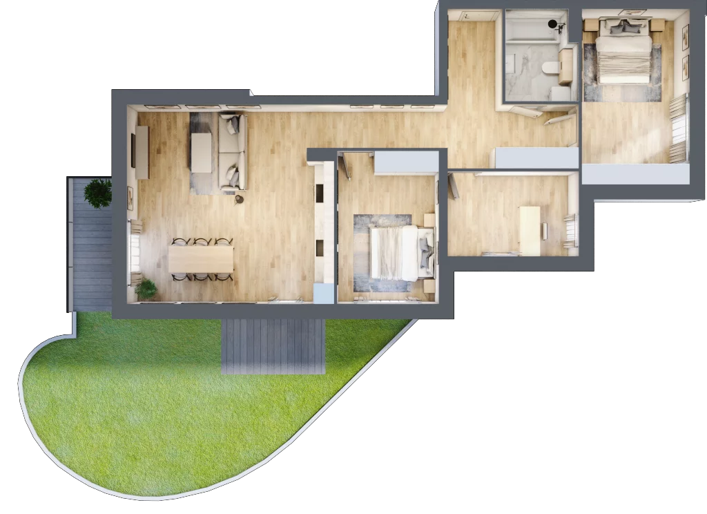 Apartament 97,23 m², parter, oferta nr K5.0.M25, Miasto Ogród Karłowice, Wrocław, Karłowice-Różanka, Psie Pole, ul. ks. Norberta Bończyka 40