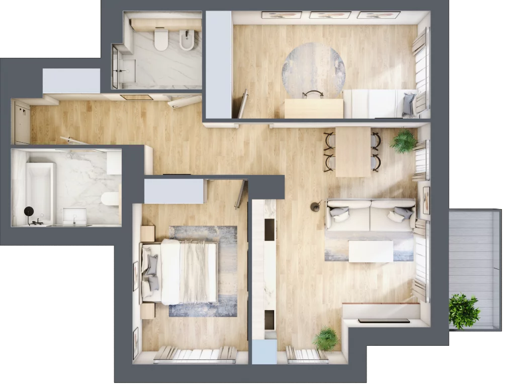 Apartament 70,76 m², piętro 1, oferta nr K4.1.M43, Miasto Ogród Karłowice, Wrocław, Karłowice-Różanka, Psie Pole, ul. ks. Norberta Bończyka 40