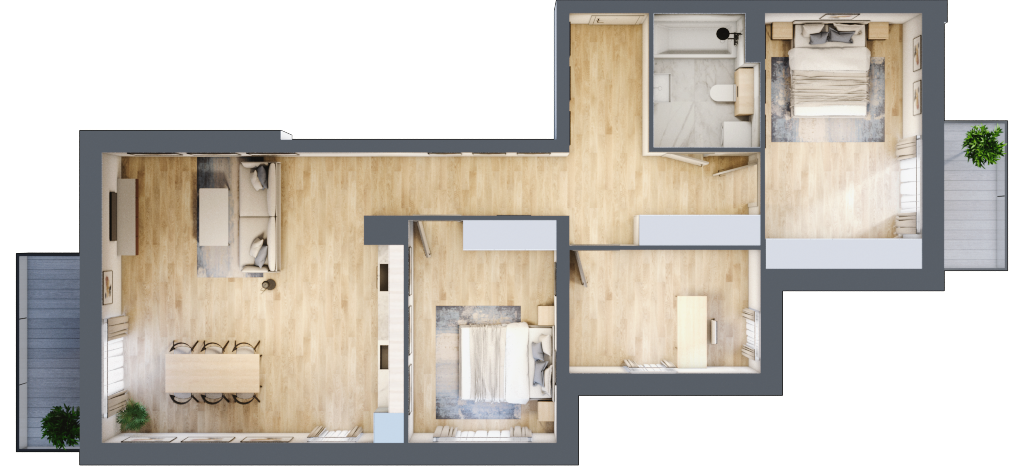 Apartament 97,19 m², piętro 1, oferta nr K5.1.M52, Miasto Ogród Karłowice, Wrocław, Karłowice-Różanka, Psie Pole, ul. ks. Norberta Bończyka 40