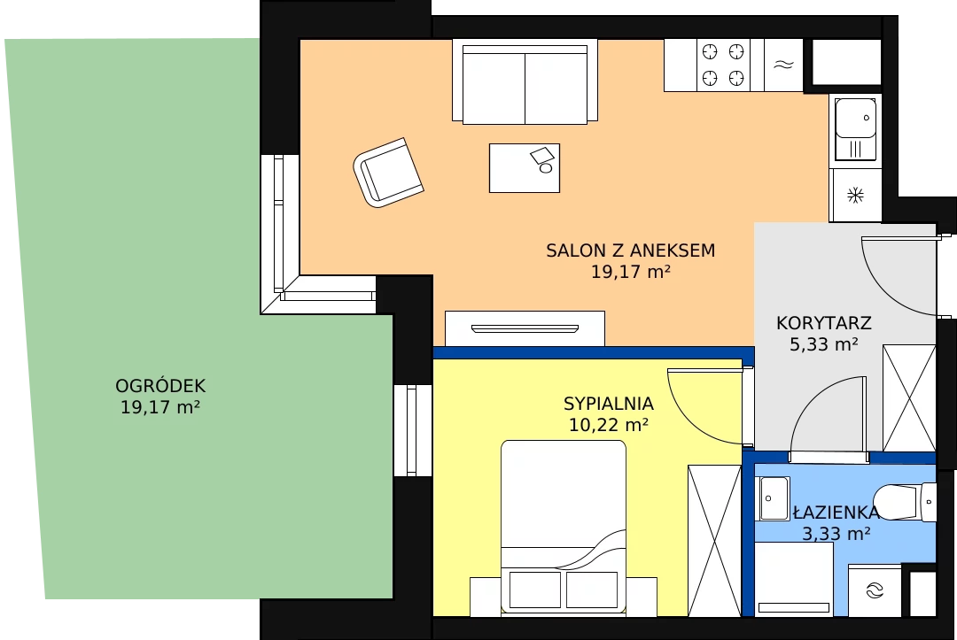 Zalety mieszkania 39.26 m², L0/K3/08