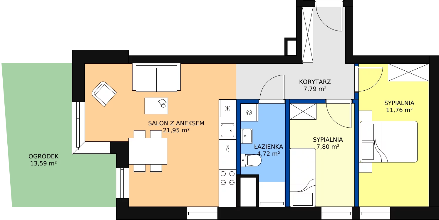 Zalety apartamentu 56.11 m², L0/K3/09