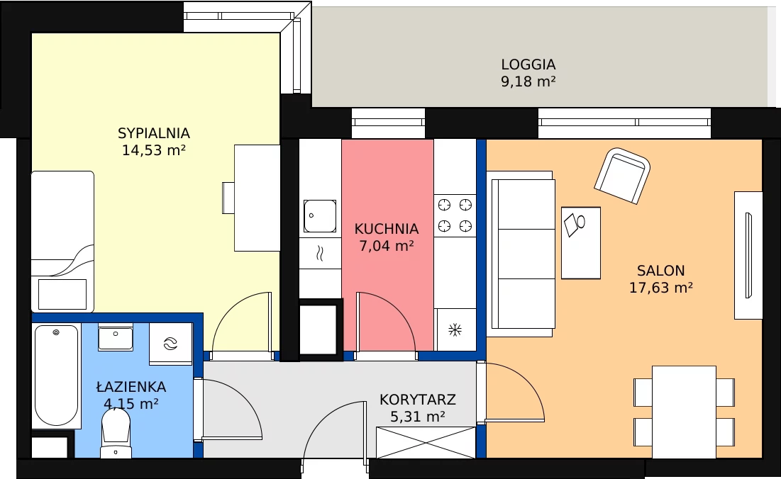 Zalety mieszkania 50.32 m², L3/K3/11
