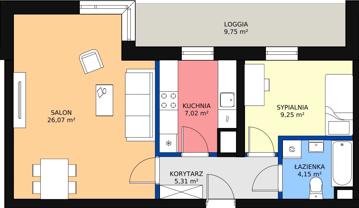 Nowe mieszkanie, 53,45 m², 2 pokoje, 3 piętro, oferta nr L3/K3/12