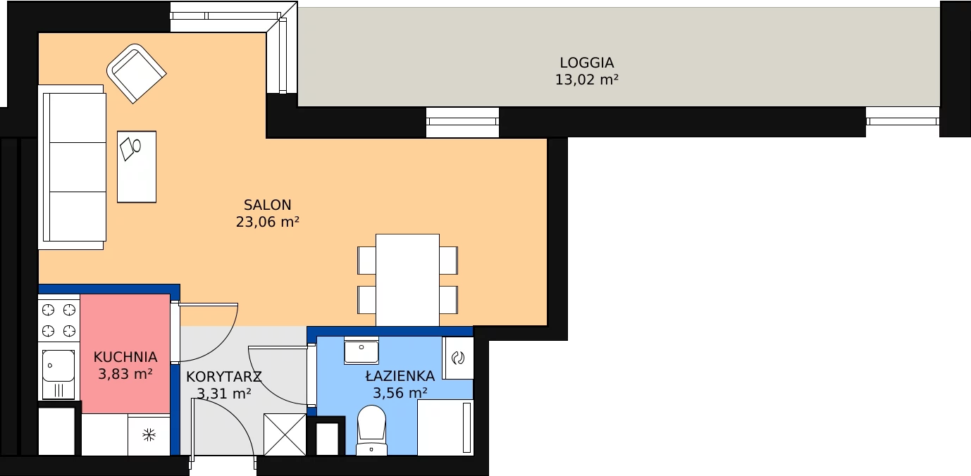 Zalety mieszkania 34.88 m², L4/K3/01