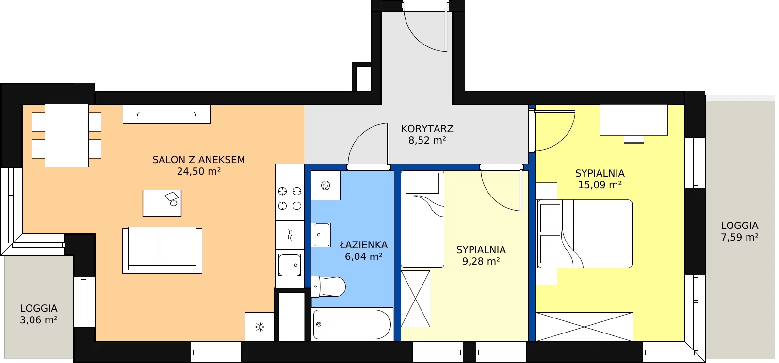 Zalety mieszkania 65.6 m², L5/K3/10