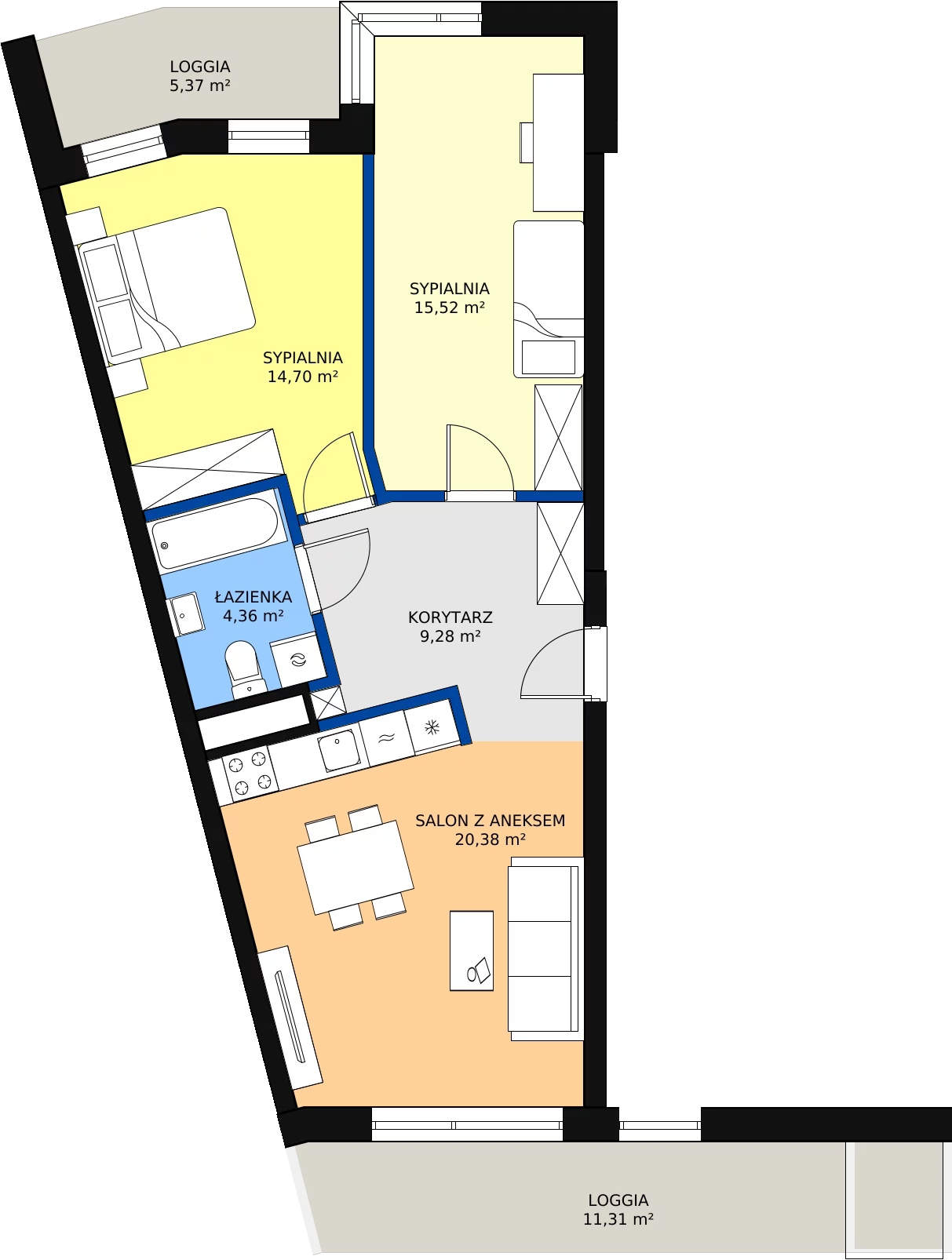 Zalety apartamentu 66.39 m², L6/K2/05